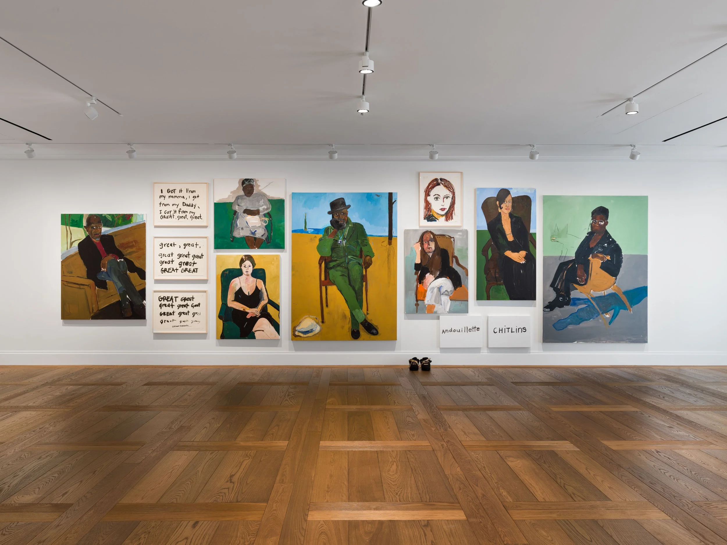 Henry Taylor. FROM SUGAR TO SHIT Hauser & Wirth Paris Installation View, Photo: Joe Clark