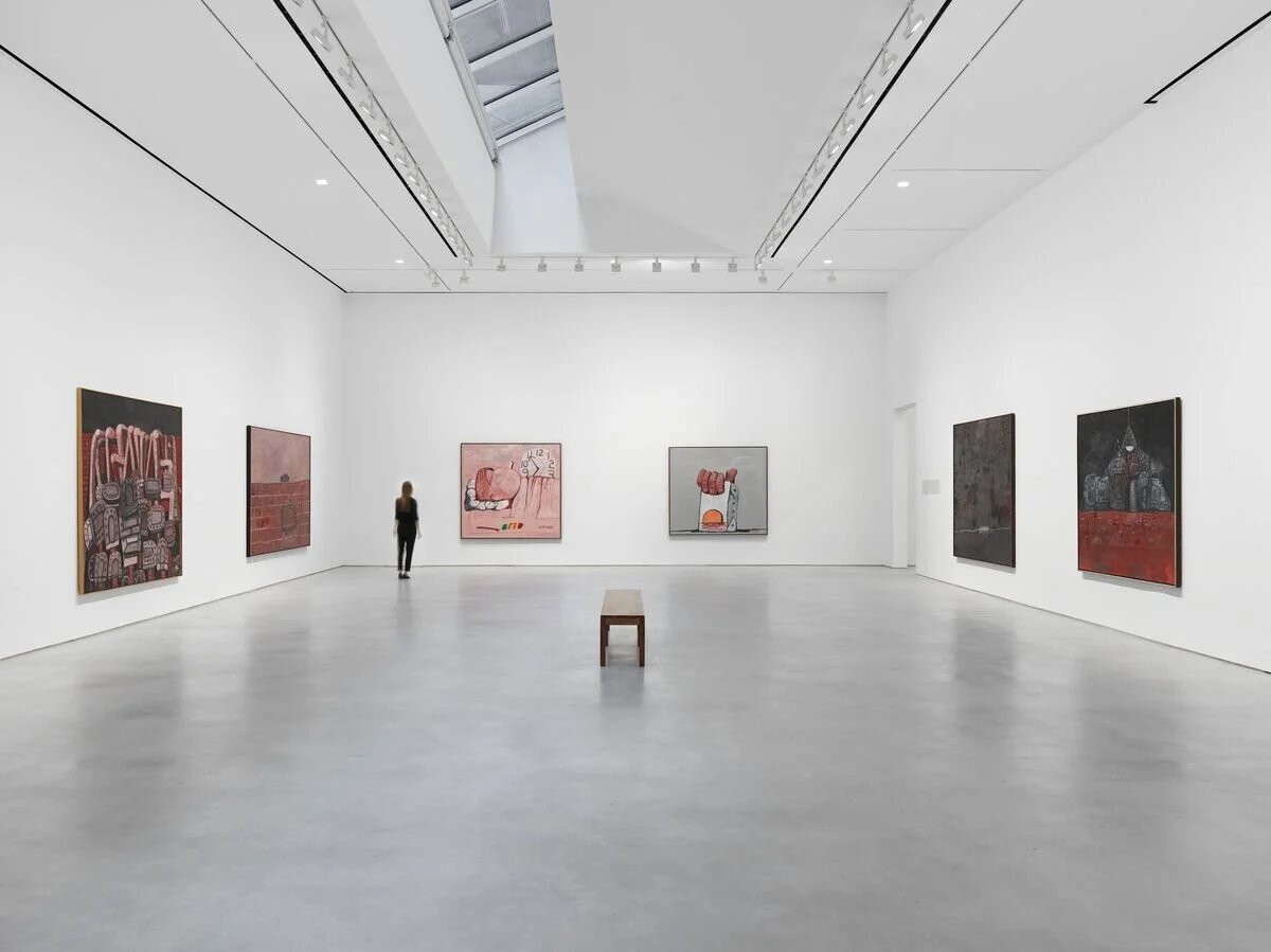 Philip Guston: 1969 – 1979 Hauser & Wirth New York (22nd Street) Installation View, Photo: V21 Artspace © The Artists, Courtesy: Hauser & Wirth New York (22nd Street) Virtual Exhibition Tour