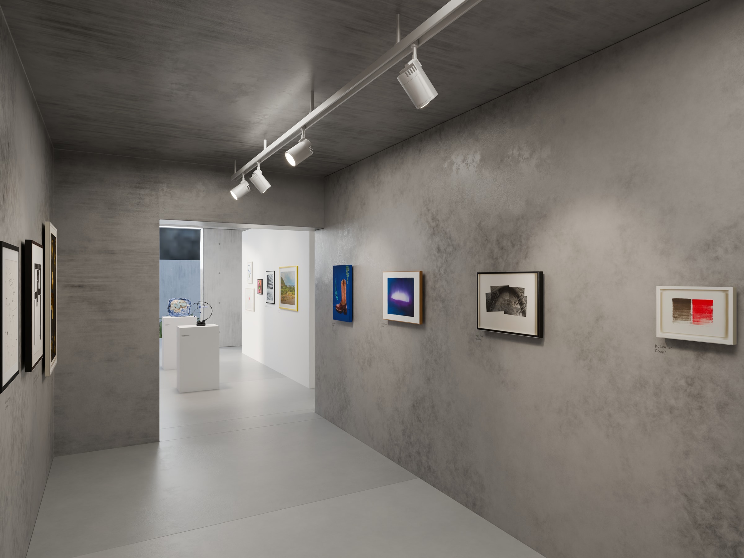 Visibilidad, mirando hacia Intimidad. Una vista a través de los espacios conectados de la exposición de la Colección Joseph Clark. Vista de la exposición digital: V21 Artspace.